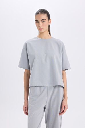 DeFacto Relax Fit Bisiklet Yaka Basic Düz Kısa Kollu Tişört C7630AX24AUGR453