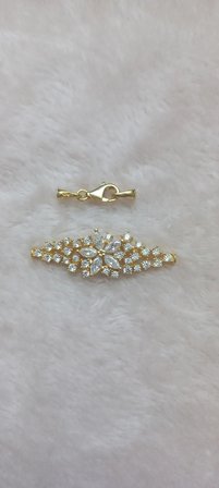 925 AYAR GÜMÜŞ GOLD KAPLAMA KLİPSLİ ORJİNAL İNCİ BİLEKLİK 