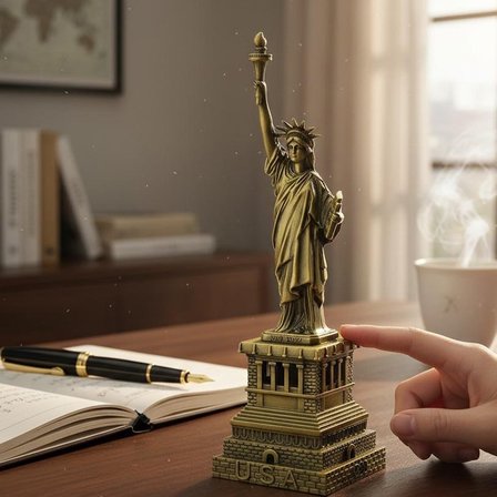 Dekoratif Özgürlük Heykeli Biblosu – New York Temalı USA Figürü | Ev, Ofis ve Masaüstü Dekorasyonu