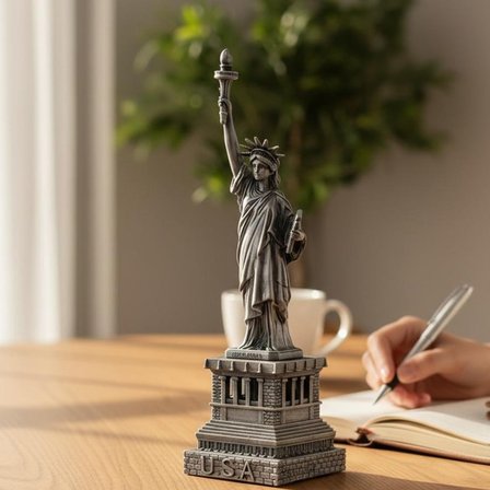 Dekoratif Özgürlük Heykeli Biblosu – New York Temalı USA Figürü | Ev, Ofis ve Masaüstü Dekorasyonu