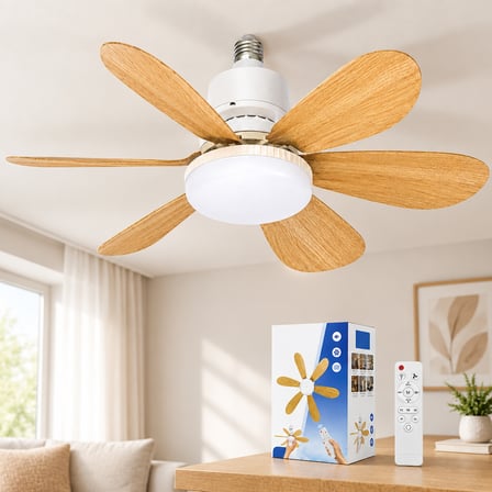 Kumandalı Tavan Vantilatör Avize - 6 Kanat 52cm 3 Kademe