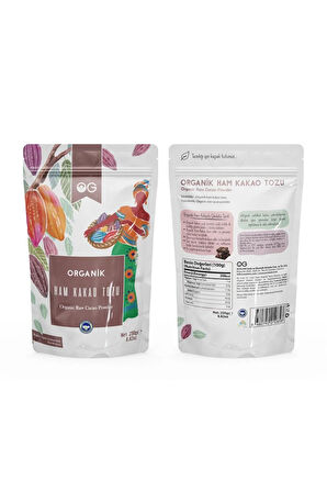 2'li Organik Ham Kakao Tozu 250 Gr