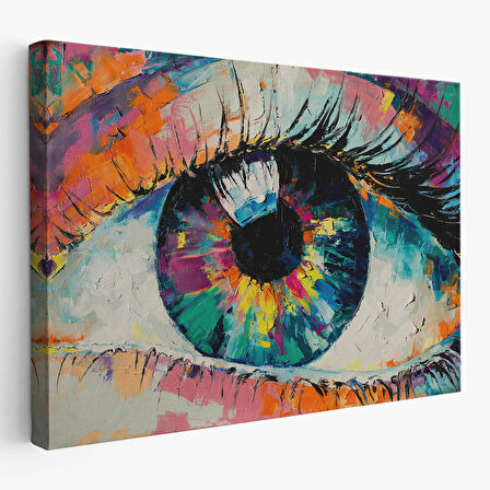 Gözün Kavramsal Soyut Resmi Yağlıboya Görünüm Kanvas Tablo-3655