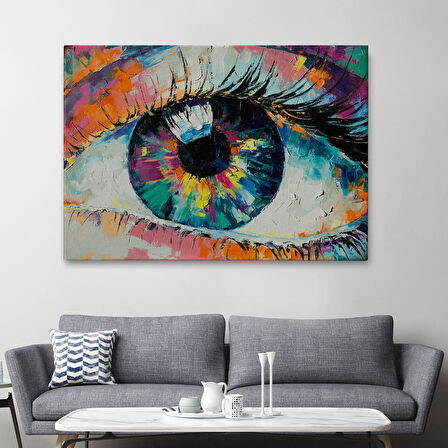 Gözün Kavramsal Soyut Resmi Yağlıboya Görünüm Kanvas Tablo-3655