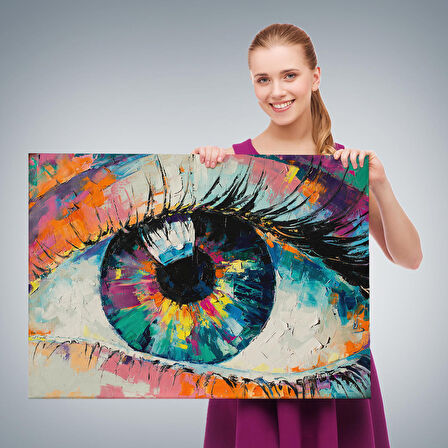 Gözün Kavramsal Soyut Resmi Yağlıboya Görünüm Kanvas Tablo-3655