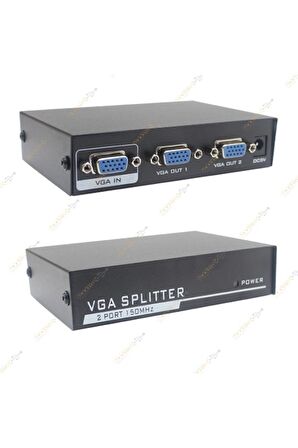 2 Port Vga Çoklayıcı Splitter 1 in 2 Out Çoklu Ekran Adaptörlü