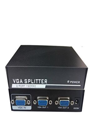 2 Port Vga Çoklayıcı Splitter 1 in 2 Out Çoklu Ekran Adaptörlü