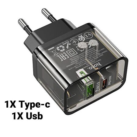 Coofbe USB 20 Watt Hızlı Şarj Aleti Siyah