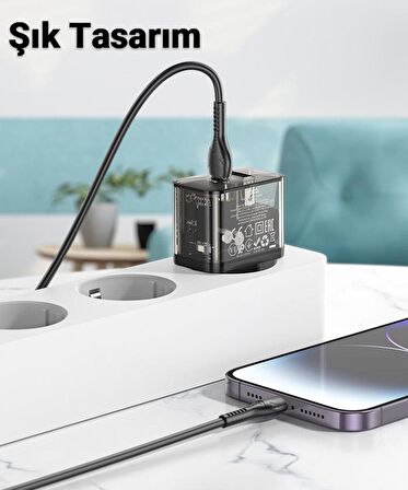 Coofbe USB 20 Watt Hızlı Şarj Aleti Siyah