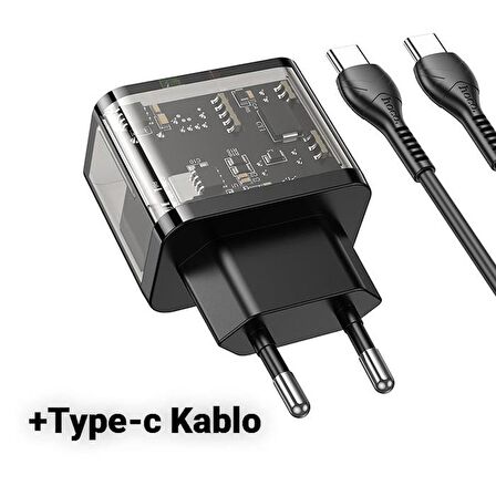 Coofbe Type-C 20 Watt Hızlı Şarj Aleti Siyah