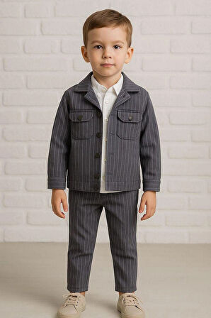 ERKEK ÇOCUK CEKETLİ TAKIM 3 PARÇA ÖZEL GÜN TAKIM GÖMLEK CEKET PANTOLON