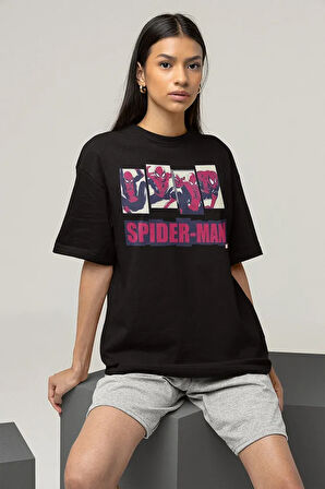 Spider-Man Karakter Baskılı Unisex Oversize Marvel Tişört