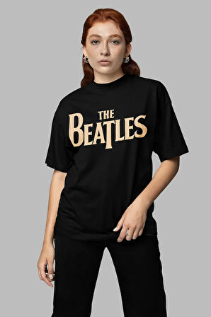 The Beatles Müzik Grubu Baskılı Unisex Oversize Tişört