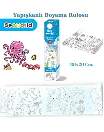 Yapışkanlı Rulo Resim Boyama Kağıdı SEA WORLD 86 x 20 cm