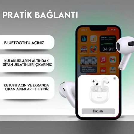 Coofbe Hc Seri Uzun Şarjlı 250mAh Bluetooth Vers.5.3 Dokunmatik IPX-5 HıFı Ses Gürültü Engelleyici Bluetooth Kulaklık