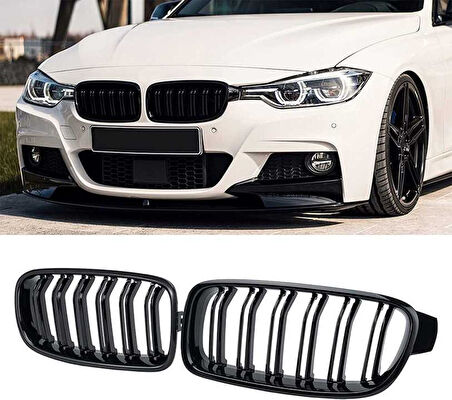 Bmw F30 2012-2018 M3 Çift Çizgi Böbrek Panjur Piano Black