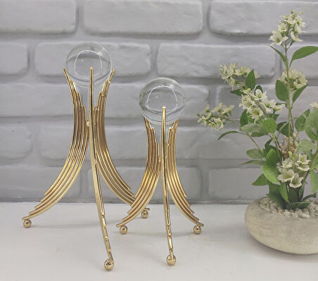 Gold  Kaplama Metal 2'li Set Salon Angel Model Kristal Cam Toplu  Aksesuar Dekorasyon Biblo Obje