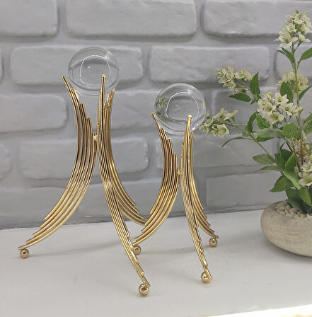 Gold  Kaplama Metal 2'li Set Salon Angel Model Kristal Cam Toplu  Aksesuar Dekorasyon Biblo Obje