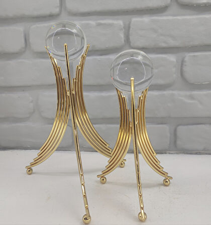 Gold  Kaplama Metal 2'li Set Salon Angel Model Kristal Cam Toplu  Aksesuar Dekorasyon Biblo Obje