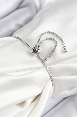 HEYF Pirinç Zirkon Taşlı Kuğu Model Gümüş Renk Asansörlü Kadın Bileklik