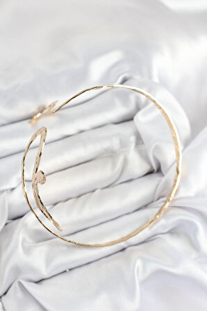 HEYF Pirinç Yılan Model Gold Renk Kadın Pazu Bileklik