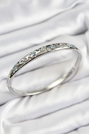 HEYF Pirinç Zirkon Taşlı Kelebek Model Gümüş Renk Kadın Kelepçe