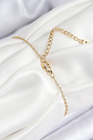 HEYF 316L Çelik Nazar Boncuğu Model Gold Renk Kadın Bileklik