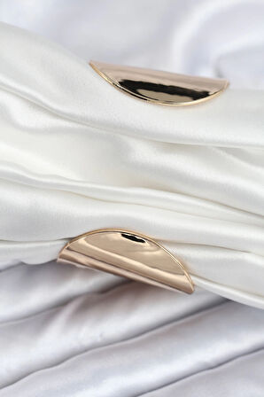 HEYF Pirinç Gold Renk Kıvrımlı Yarım Kelepçe Bileklik