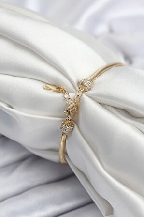 HEYF Pirinç VIP Seri Gold Renk Kutup Yıldızı Model Kadın Bileklik