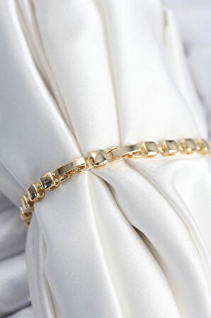 HEYF Pirinç VIP Seri Zirkon Taşlı Gold Renk Kadın Bileklik