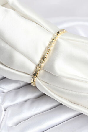 HEYF Pirinç Gold Renk İnce Petek Model Kadın Bileklik