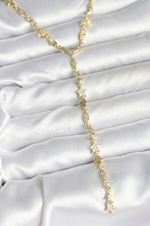 HEYF Pirinç Gold Renk Kadın Manifest Kolye