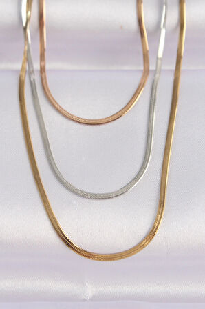 HEYF 316L Çelik 3 Renkli İtalyan Zincir Çoklu Kolye