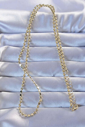 HEYF Pirinç Gold Renk Parçalı Ezme Kolye