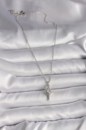 HEYF 316L Çelik Gümüş Renk Zincir Zirkon Taşlı Kuzey Yıldızı Model Kadın Kolye