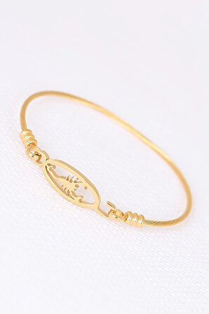 HEYF Gold Çelik Akrepli Erkek Kelepçe Bileklik