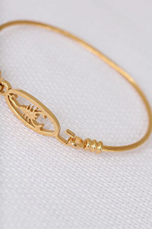 HEYF Gold Çelik Akrepli Erkek Kelepçe Bileklik