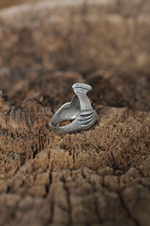 HEYF Ayarlanabilir Miğferli Kuru Kafa Tasarımlı Erkek Yüzük