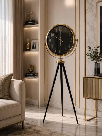 Gold Elite Aynalı Tripod 150 x 45 Cm Ayaklı Saat iegxx