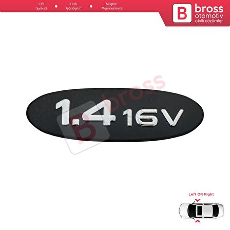 Renault Clio MK2 İçin Siyah 1.4 16V Sağ veya Sol Kapı Bandı Monogram Amblemi Çıta Yazısı 7700438090