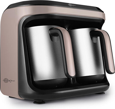 Karaca Aroma Hatır Hüp Düet Çelik Cezveli İkili Türk Kahve Makinesi Rosegold 1400W