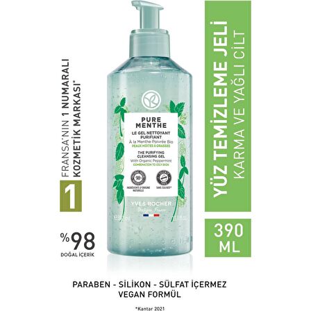 Yves Rocher Karma Ve Yağlı Ciltler Için Pure Menthe Prebiyotik Yüz Yıkama Jeli-390 ml 16254