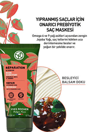 Yves Rocher Yıpranmış Saçlar Için (reparation) Onarıcı Prebiyotik Saç Maskesi - Vegan-200 Ml