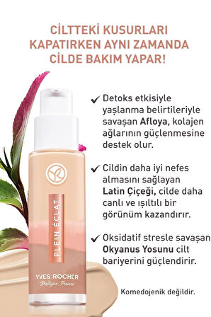 Detoks Etkili Işıltı Veren Fondöten- Pembe 075- 30 ml + Göz Makyaj Temizleyici 100 ml