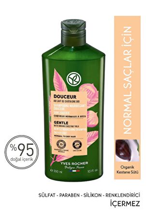 Yves Rocher Normal/Kuru Saçlar İçin (Doucer) Besleyici Kolay Tarama Şampuanı - Sülfatsız & Tuzsuz & Vegan-300 ml 65072