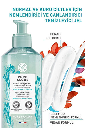 Pure Algue Prebiyotik Yüz Yıkama Jeli-390ml / Şampuan Masaj Fırçası Hediyeli