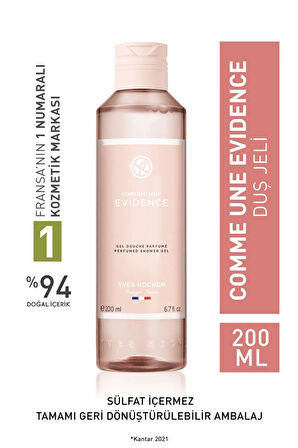 Comme une Evidence Parfümlü Duş Jeli - 200 ml + Isana Men Duş Jeli 3 in 1 Fresh 300 ml