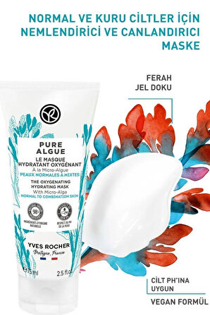 Normal Ve Kuru Ciltler Için Pure Algue Prebiyotik Nem Maskesi-75 ml / La Roche Posay Jel Hediyeli