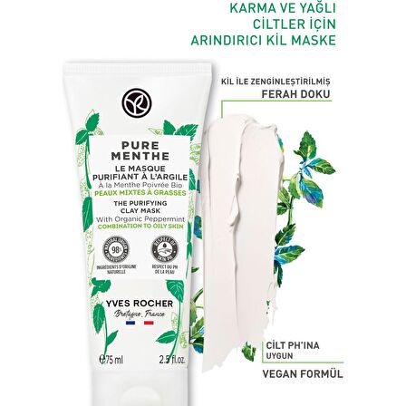 Yves Rocher Karma Ve Yağlı Ciltler Için Pure Menthe Kil Maske-75 ml 97189