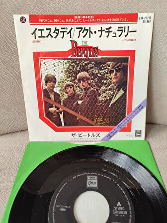 BEATLES - Yesterday / Act Naturally - 1970 Japonya Basım Nadir 45lik Plak 2. EL